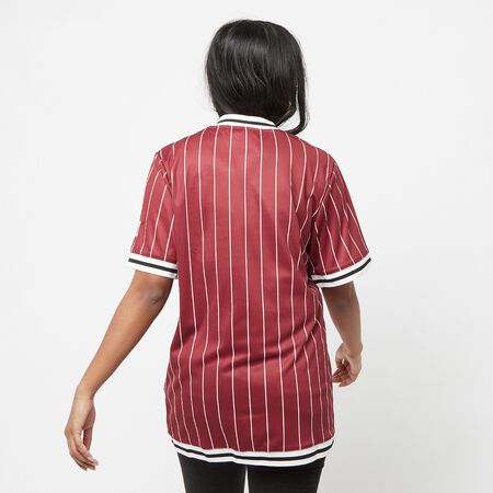 Karl Kani Varsity Pinstripe Baseball Shirt dark red/white Jerseys online at  SNIPES