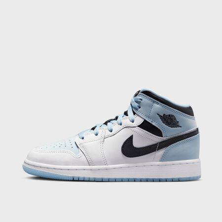 JORDAN Air Jordan 1 Mid SE Big Kids' Shoes (GS) white/ice blue/black  Basketball online at SNIPES